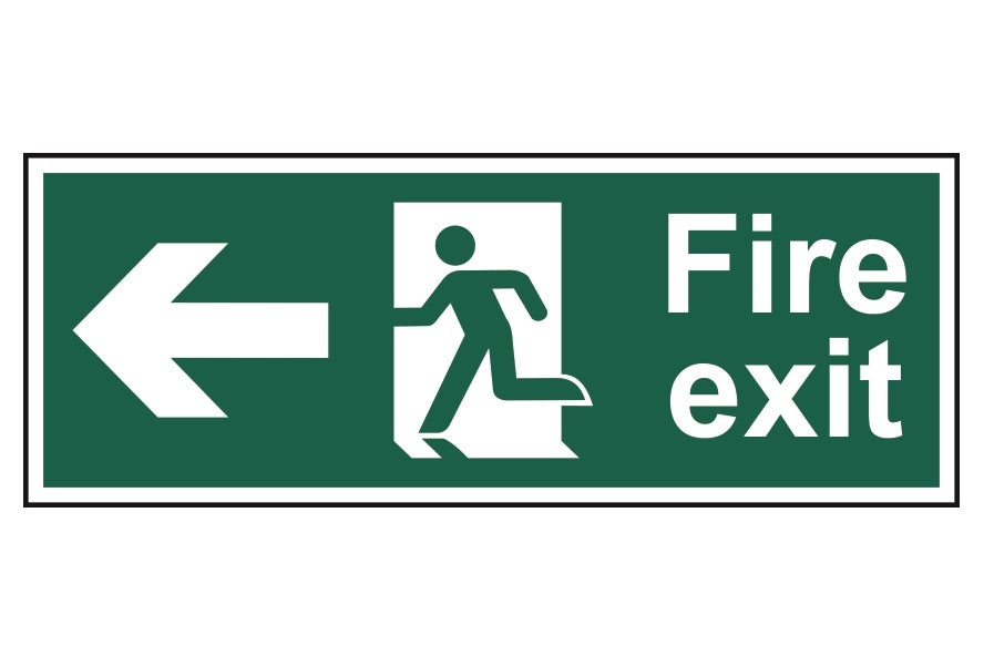 400 X 150Mm Fire Exit Left Sign
