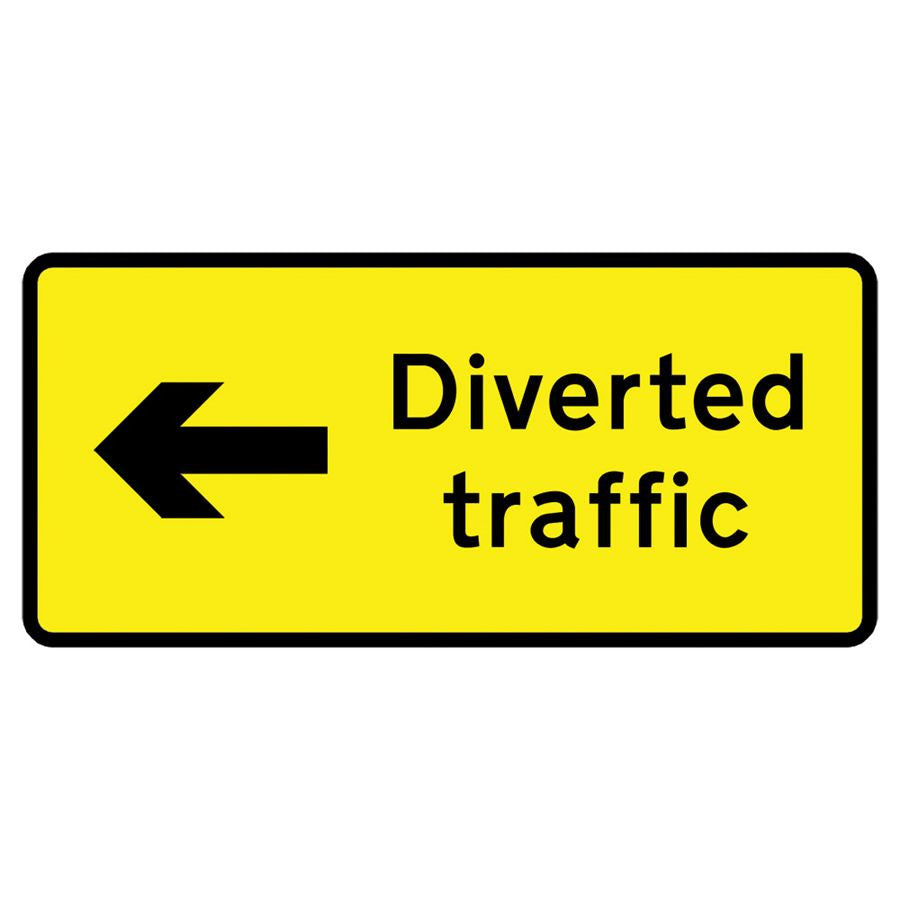 1050 X 450Mm Diverted Traffic Arrow Left Sign Plate