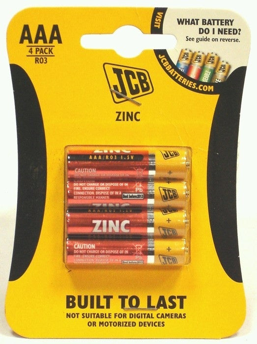 Jcb Zinc Aaa Batteries (Pk.4)