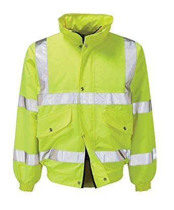 Yellow High Vis Padded Bomber Jacket