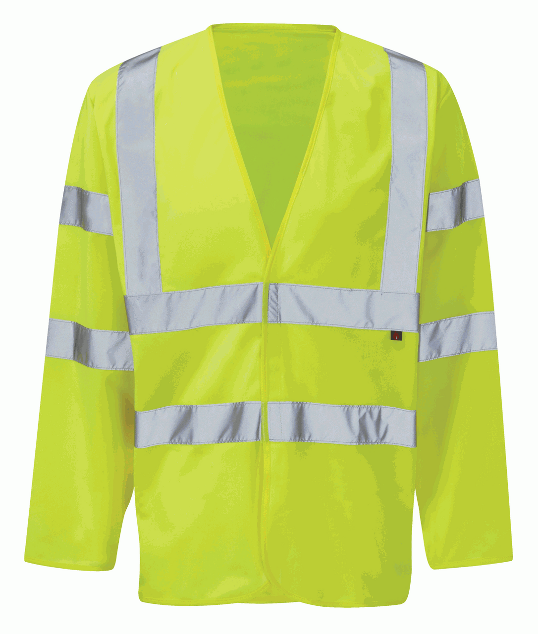 High Vis Yellow Flame Retardant Long Sleeve Waistcoat