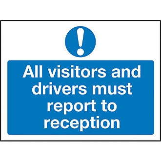 600 X 200 All Visitors Must Report To Site Office Sign