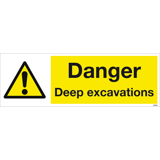 600 X 200 Danger Deep Excavations Sign
