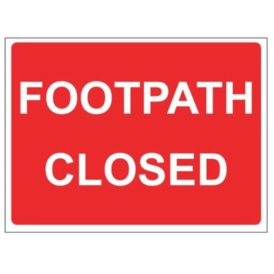 600 X 450Mm Footpath Closed Cone Sign