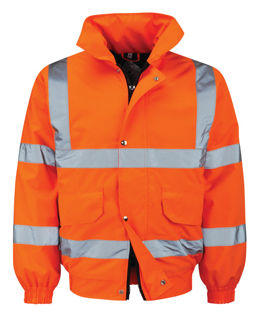 Orange High Vis Padded Bomber Jacket