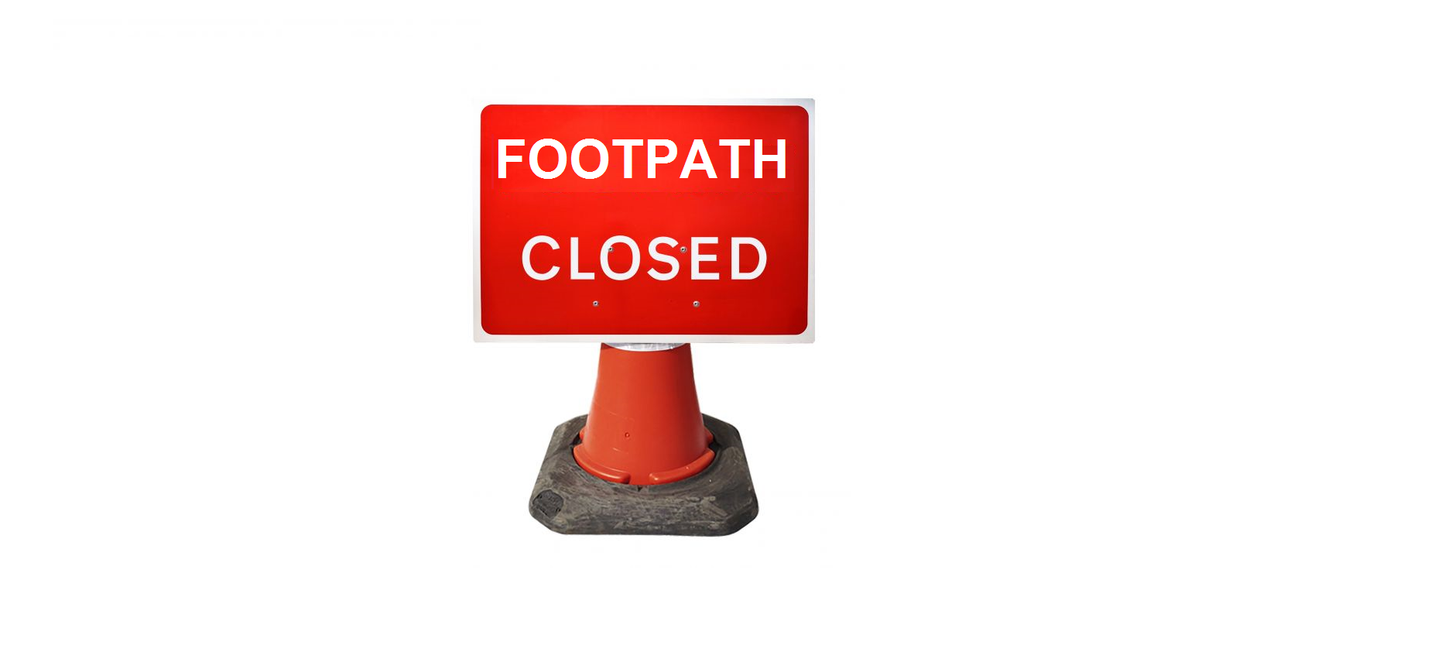 600 X 450Mm Footpath Closed Cone Sign