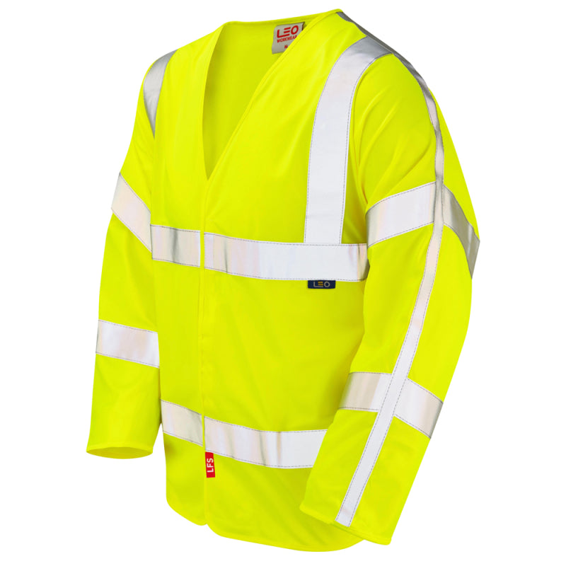 High Vis Yellow Flame Retardant Long Sleeve Waistcoat
