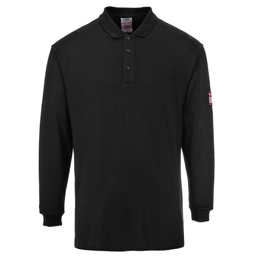 Navy Flame Retardant Long Sleeve Polo Shirt