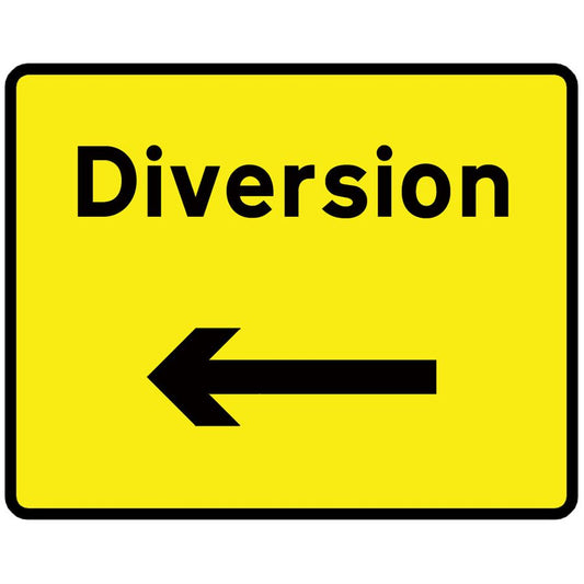 1050 X 750Mm Diversion Arrow Left Sign Plate
