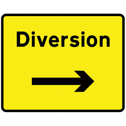 1050 X 750Mm Diversion Arrow Right Sign Plate