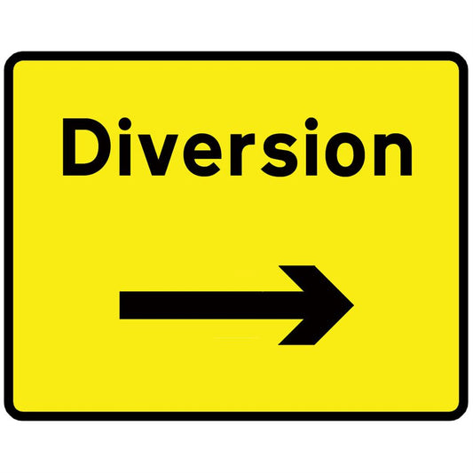 1050 X 750Mm Diversion Arrow Right Sign Plate