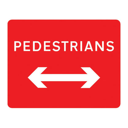 600 X 450Mm Pedestrians Reversible Arrow Sign Plate
