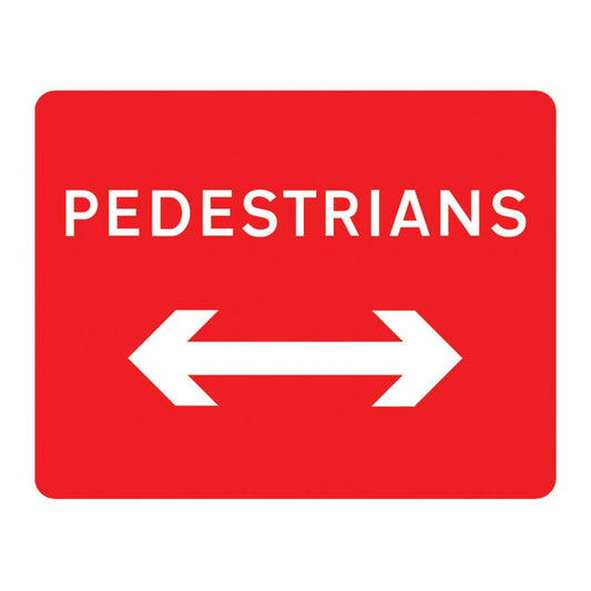 600 X 450Mm Pedestrians Reversible Arrow Sign Plate