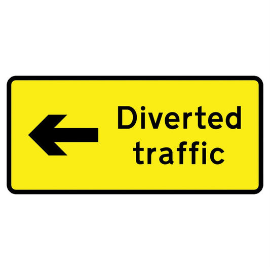 1050 X 450Mm Diverted Traffic Arrow Left Sign Plate