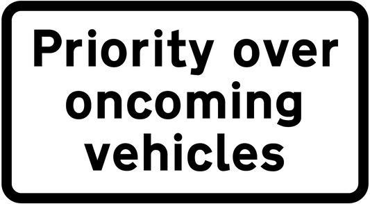 750Mm Priority Over Other Vehicles Supplementary Sign Plate