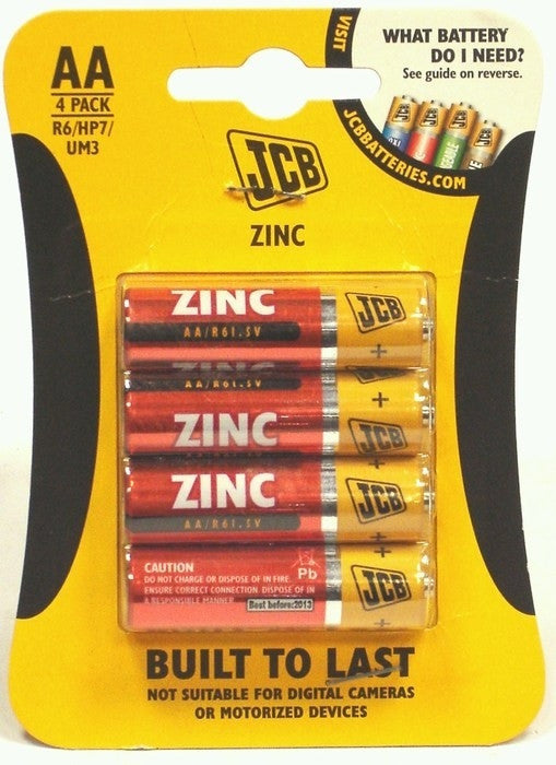 Jcb Zinc Aa Batteries (Pk.4)