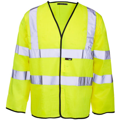 Yellow High Vis Long Sleeve Waistcoat