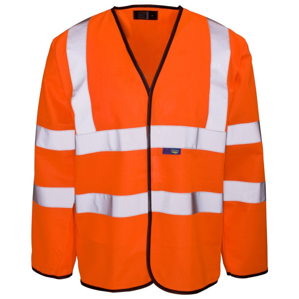 Orange High Vis Long Sleeve Waistcoat