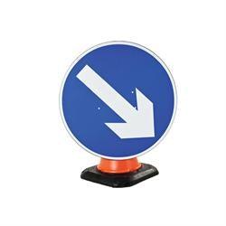 600Mm Blue Directional Arrow Right Cone Sign