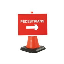 600 X 450Mm Pedestrians Right Cone Sign