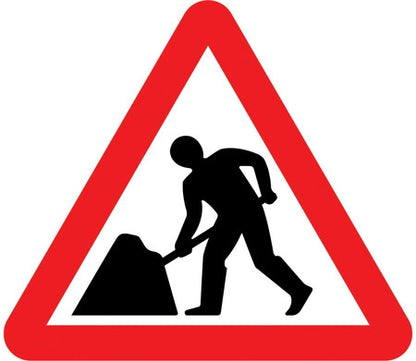 750Mm Road Works Ahead Sign Plate