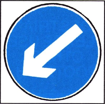 750Mm Blue Directional Arrow Sign Plate