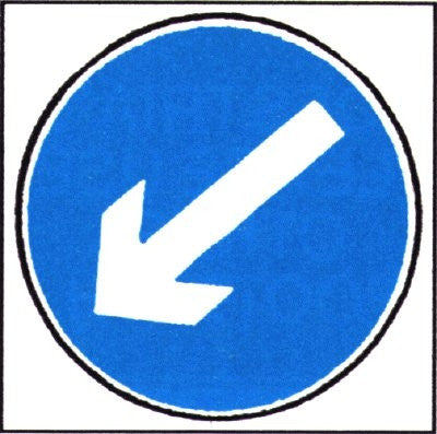 600Mm Blue Directional Arrow Sign Plate