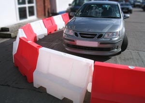 1Mtr Red Traffic Separator Barrier