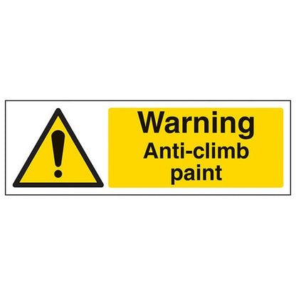 300 X 100Mm Anti Climb Paint Warning Sign