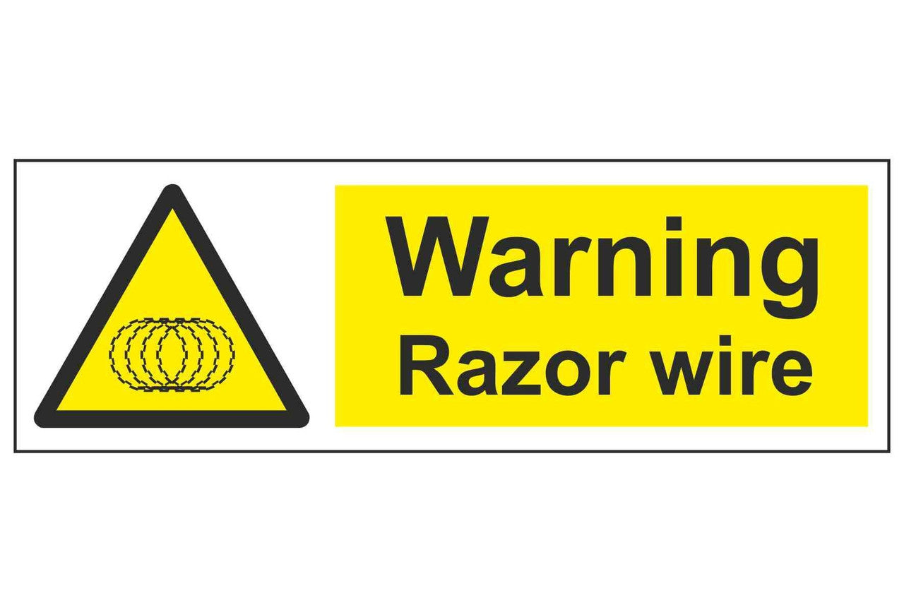 300 X 100Mm Razor Wire Warning Sign
