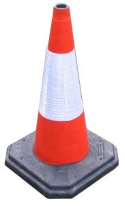 450Mm (18") Rubber 1 Piece Road Cone